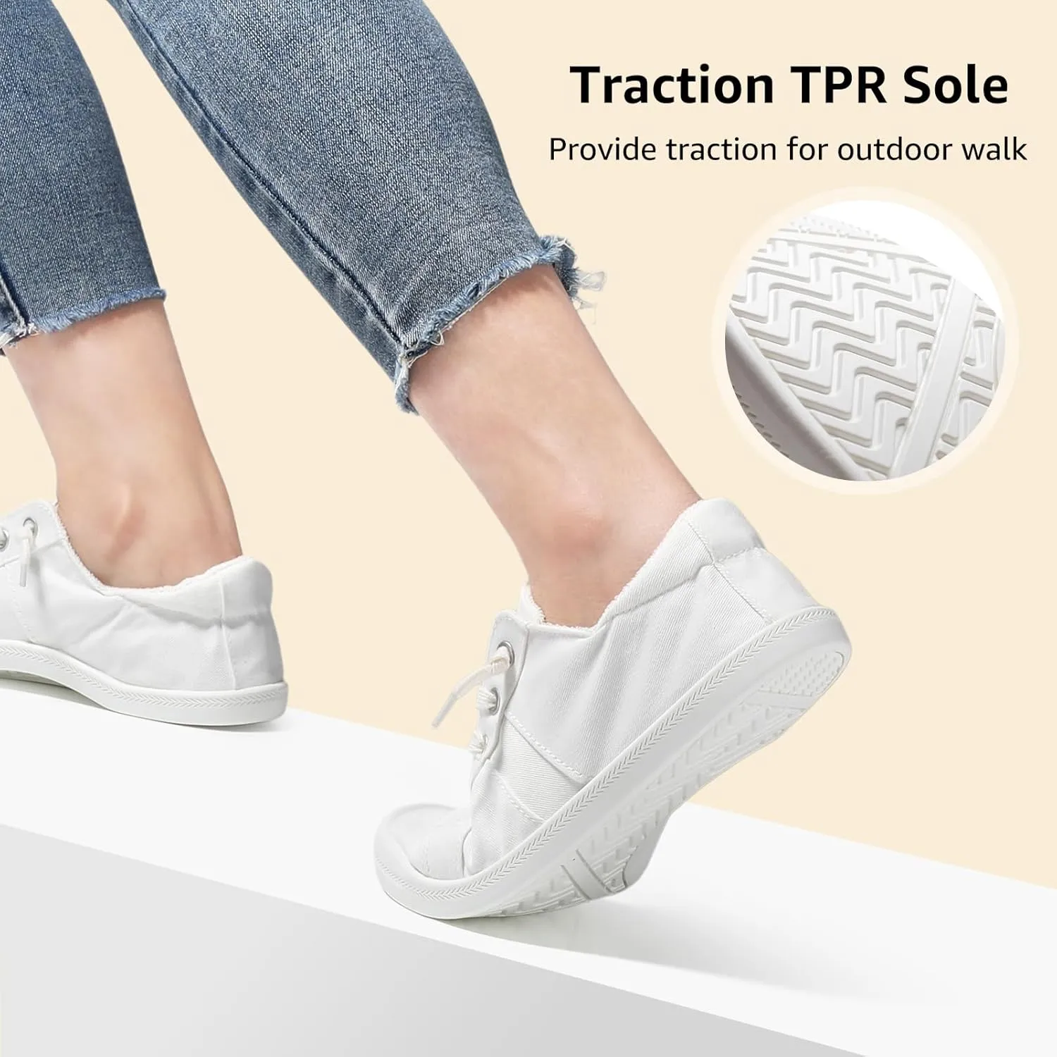 STQ Women Slip On Sneakers, Low Top Casual Canvas Shoes