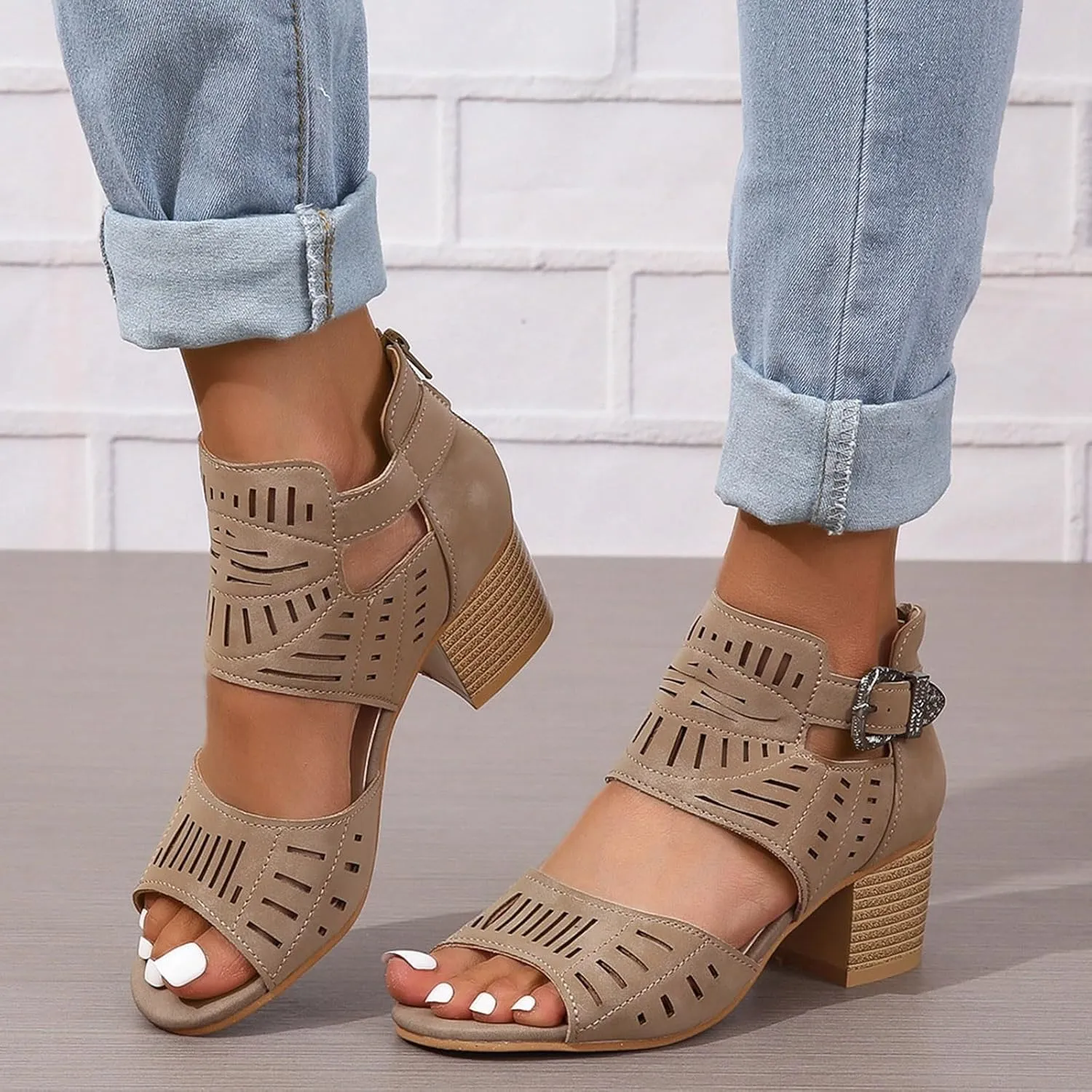 Strappy Heels for Women Prom Heeled Sandals for Women Women's Sandals Women's Chunk Low Heel Pump Sandals