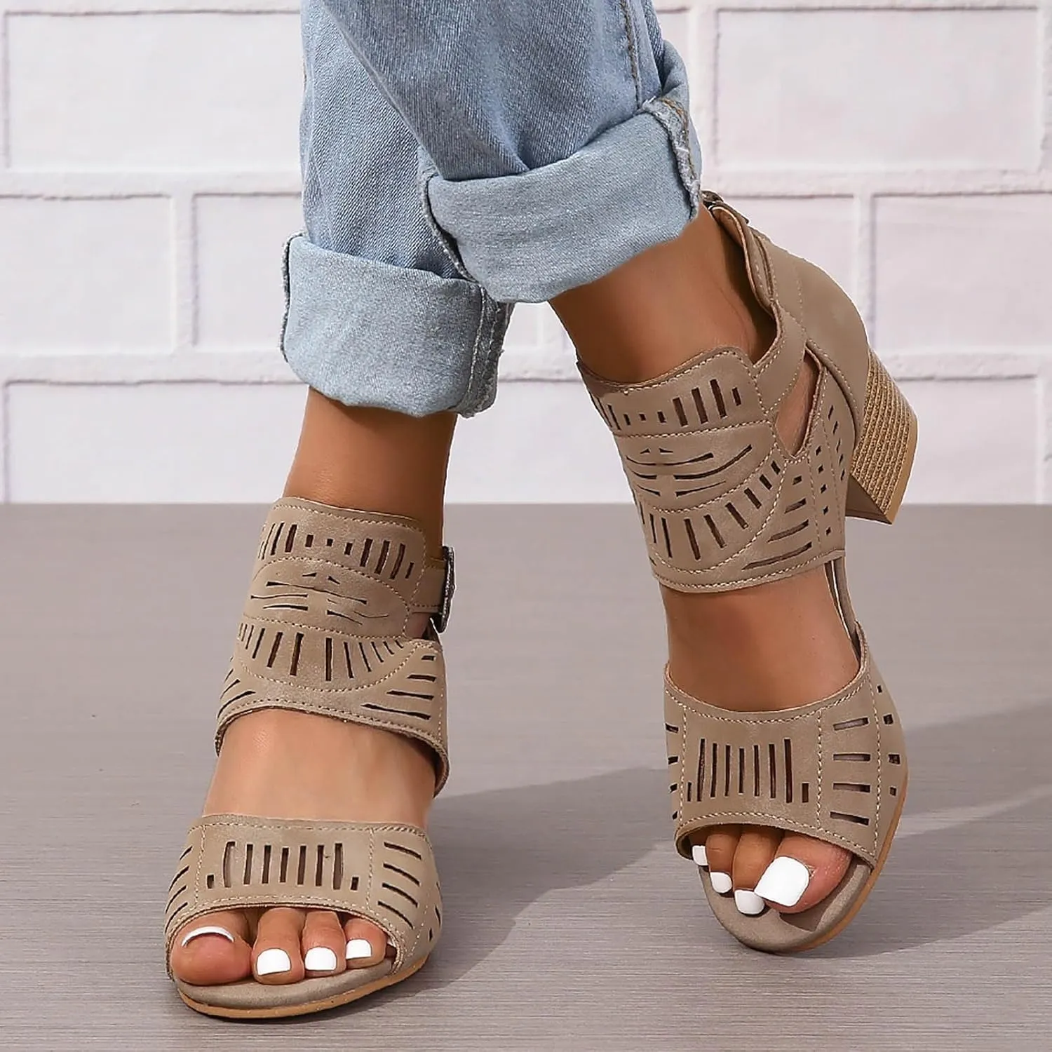 Strappy Heels for Women Prom Heeled Sandals for Women Women's Sandals Women's Chunk Low Heel Pump Sandals