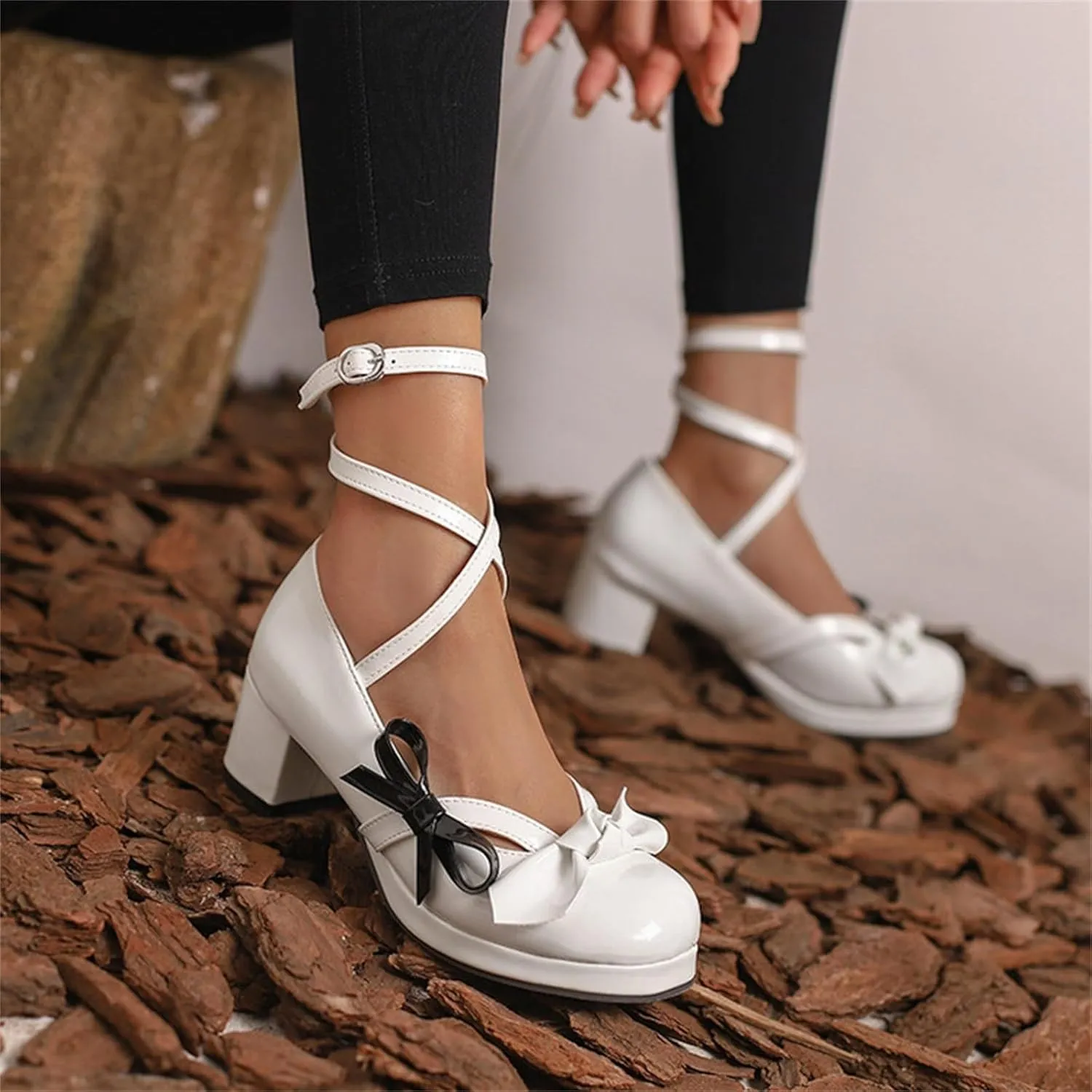 Strappy Heels for Women Women's Lace Up Heeled Sandals White Lace Heels Women's Open Toe Ankle Strap Chunky Heels