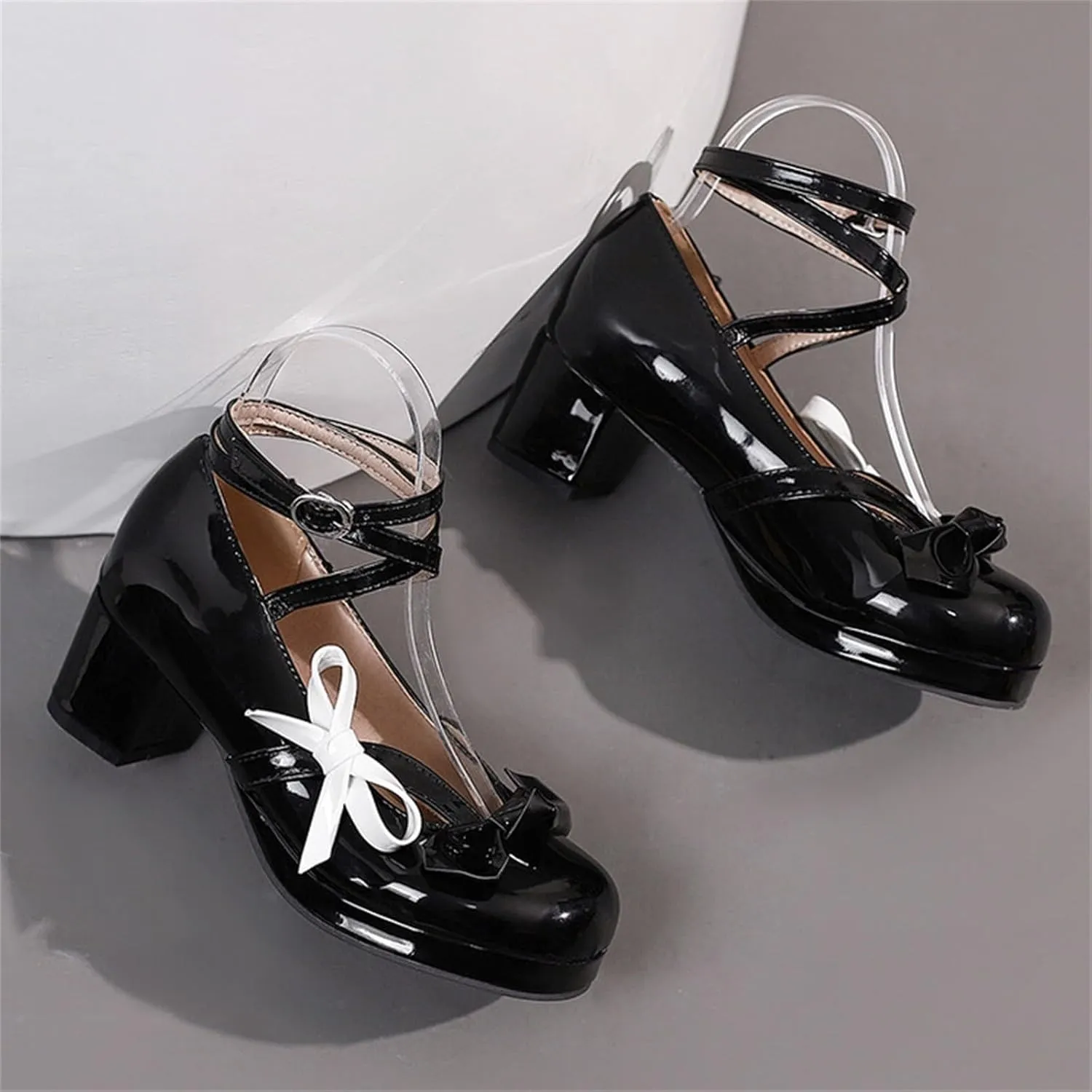 Strappy Heels for Women Women's Lace Up Heeled Sandals White Lace Heels Women's Open Toe Ankle Strap Chunky Heels