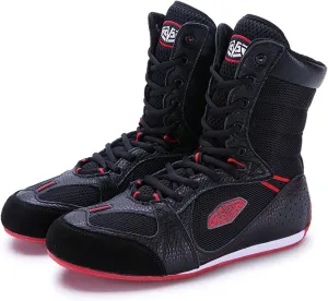 TECDOTO Boxing Boots Men's Boxing Shoes, Wrestling Shoes Trainer Footwear Training Shoes Gym Heavy Gym MMA Shoes,Black-43EU