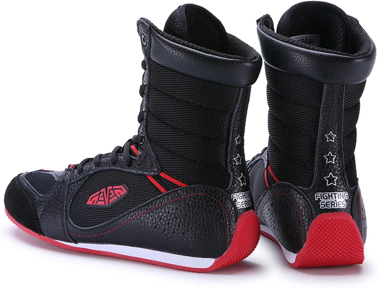 TECDOTO Boxing Boots Men's Boxing Shoes, Wrestling Shoes Trainer Footwear Training Shoes Gym Heavy Gym MMA Shoes,Black-43EU