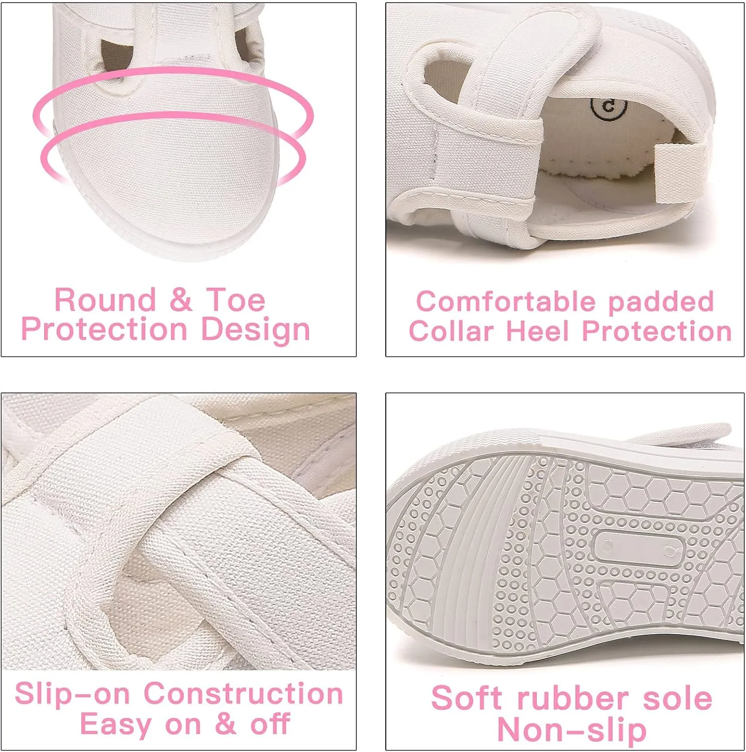 Toddler Boys Girls T-Strap Canvas Sneakers for Little Kids Classical Comfortable Mary Jane Canvas Flats, Non-Slip Casual Canvas Sneaker for Little Kids