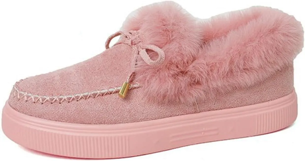 Winter Boots For Women 2024 Fashion Slip On Warm Snow Ankle Booties Fur Lined Thickening Comfortable Loafers Shoes