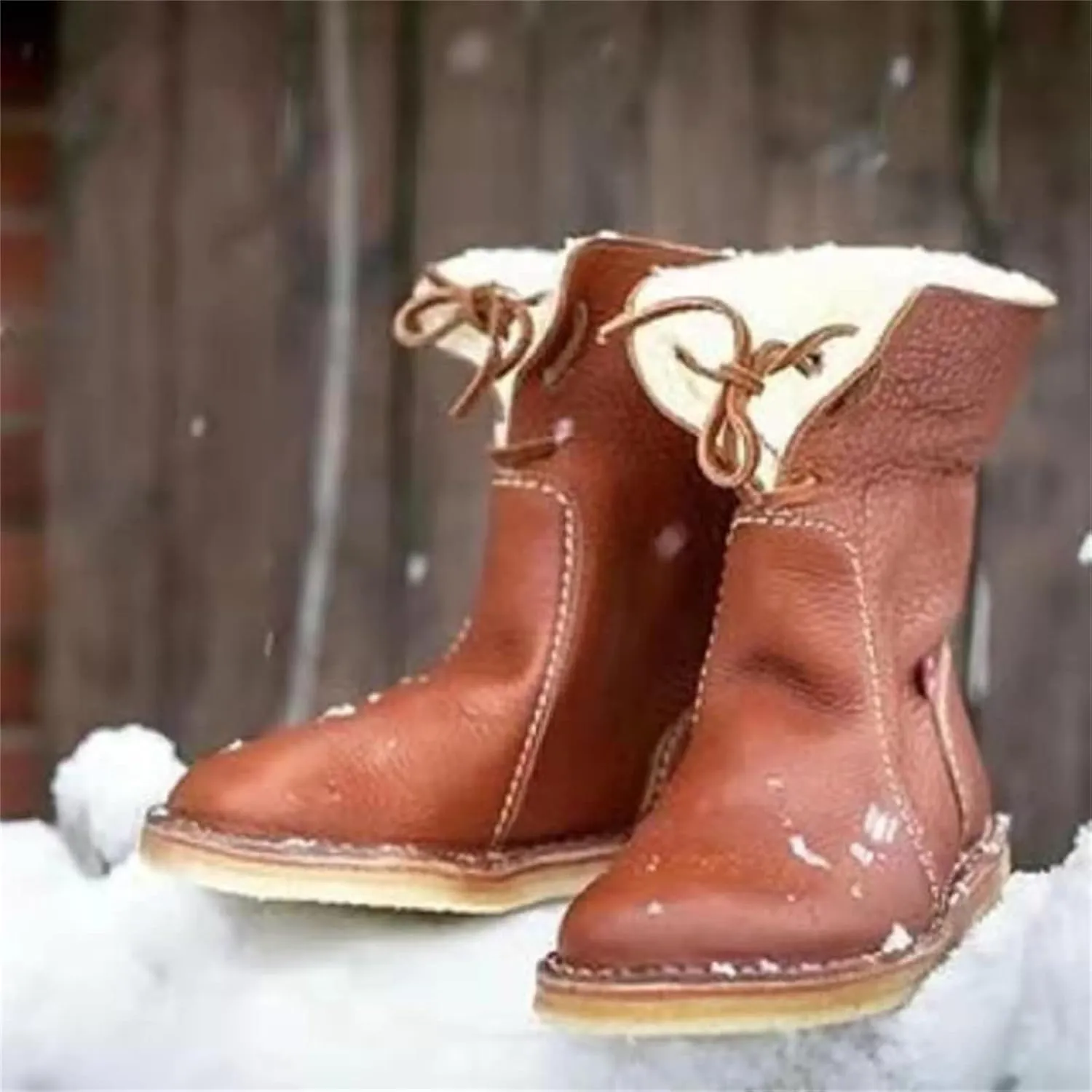 Winter Boots For Women 2024 Snow Boots Mid Calf Fur Lined Warm Outdoor Insulated Comfortable Short Ankle Booties