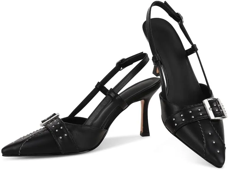 Women Bow Heels Pointed Toe Slip On Mules Stiletto heels Sandals Dress Party Wedding Studded Heels Pumps