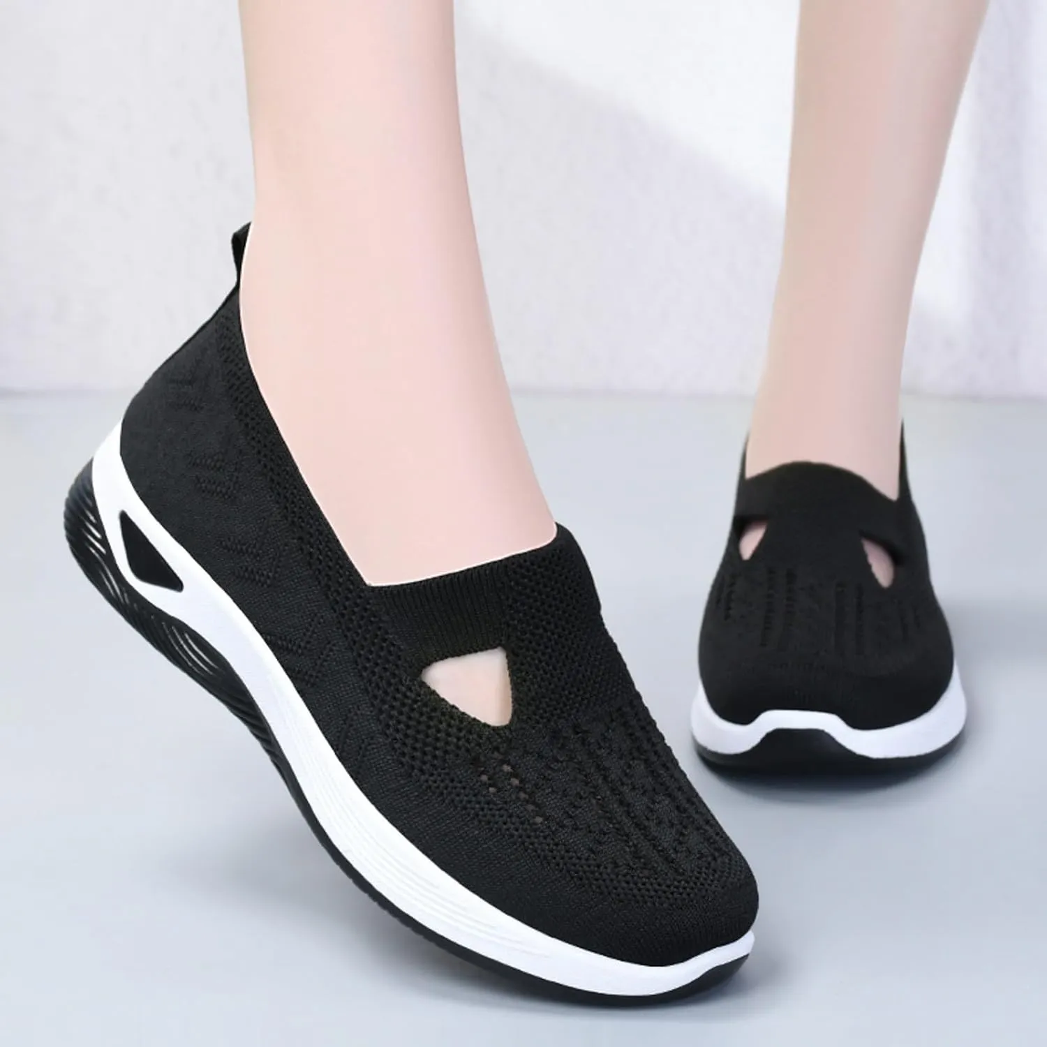 Women Casual Slip On Shoes Comfortable Walking Sneakers Lightweight Canvas Flats Non Slip Breathable Loafers