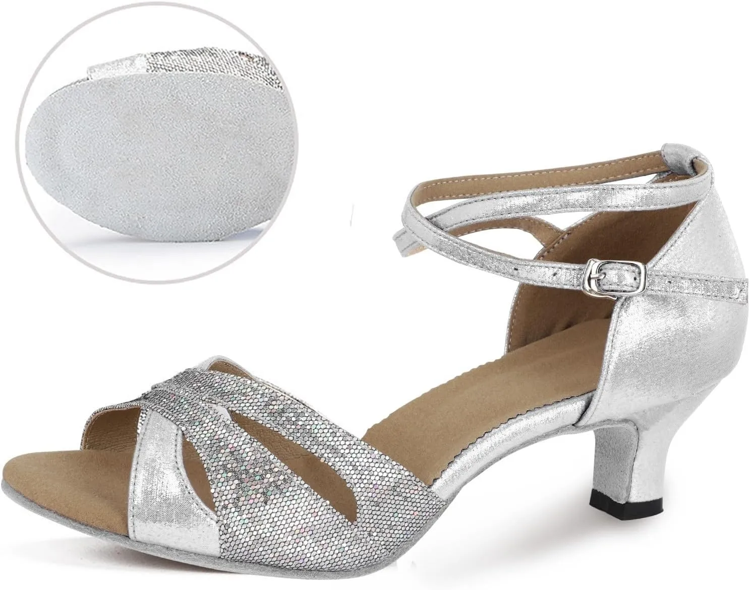 Women Open Toe Chunky Heel Sandals Square Toe Strappy Ankle Strap Comfortable Party Shoes