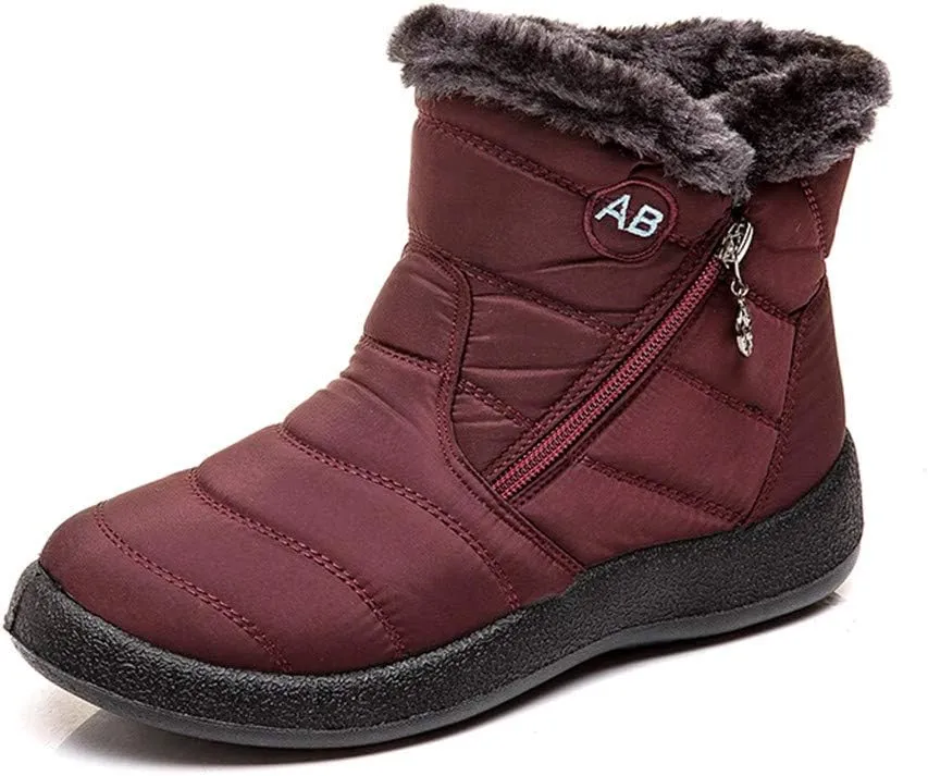 Women Snow Boots Waterproof Women's Slip On Winter Boots Women Snow Boots Winter Shoes with Hook Loop Low Snow Boot for Women Womens Running Shoes Mens Booties Winter