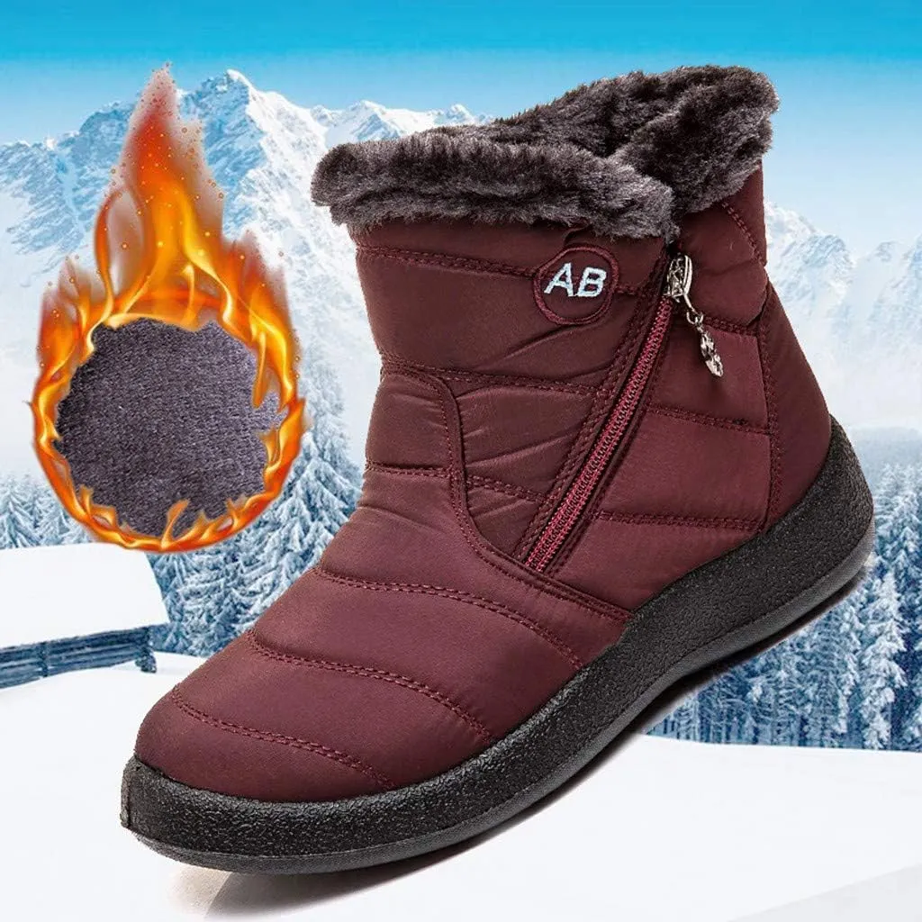 Women Snow Boots Waterproof Women's Slip On Winter Boots Women Snow Boots Winter Shoes with Hook Loop Low Snow Boot for Women Womens Running Shoes Mens Booties Winter