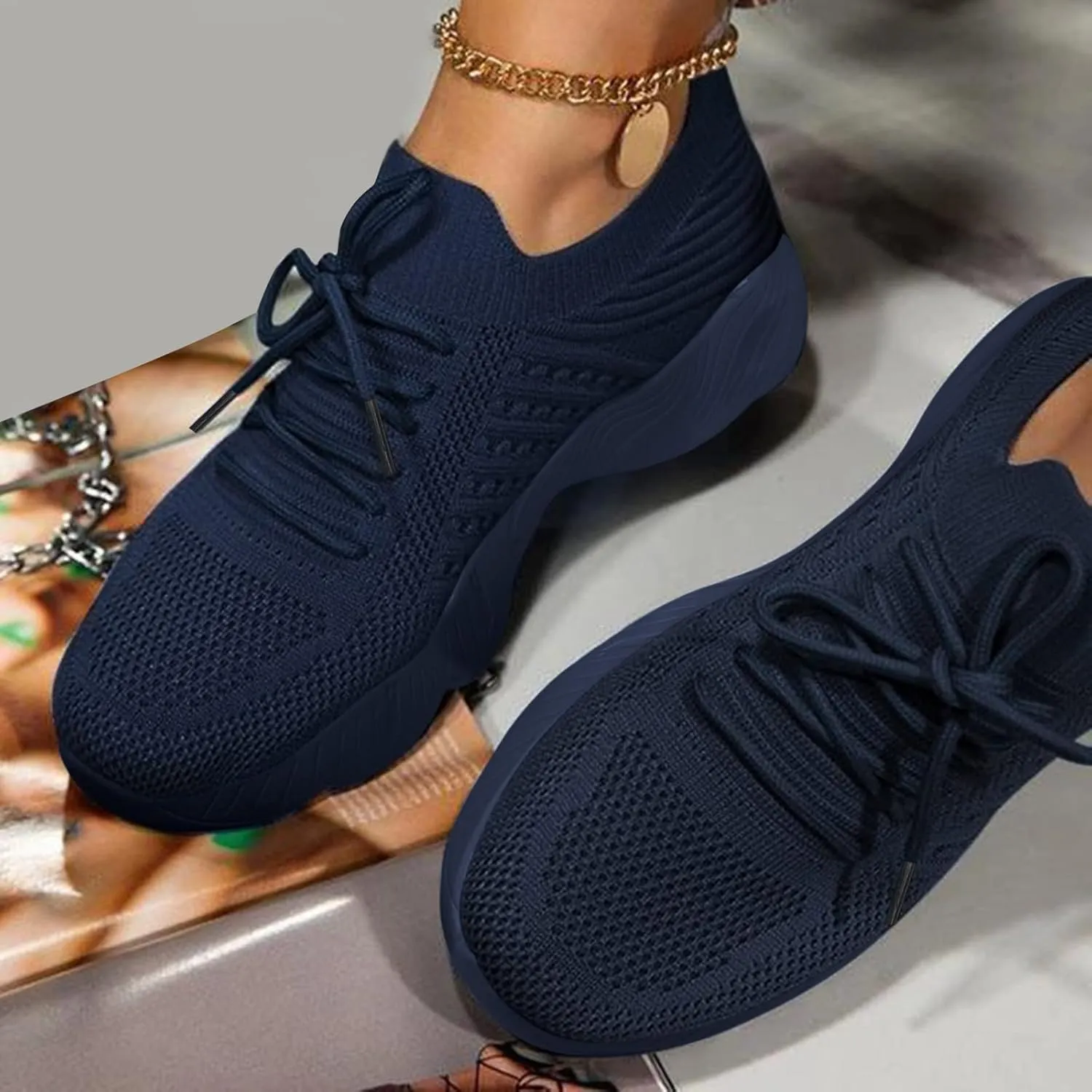Women Walking Shoes Sock Sneakers Slip-On Breath Running Shoes for Women High Top Dress Casual Shoes Walking Sneakers Black Tennis Shoe Cross Trainer Shoe