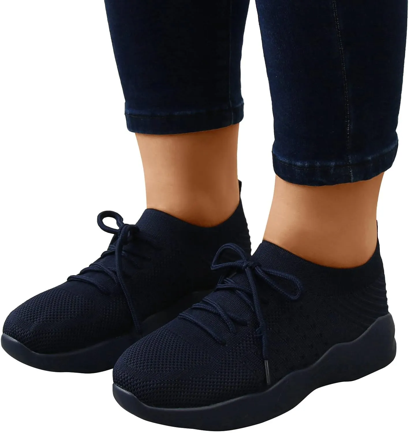 Women Walking Shoes Sock Sneakers Slip-On Breath Running Shoes for Women High Top Dress Casual Shoes Walking Sneakers Black Tennis Shoe Cross Trainer Shoe