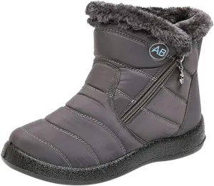 Women Winter Boots with Zipper Go Boots for Ladies Waterproof Snow Boots Womens Winter Ankle Boots Ladies Fur Lined Snow Shoes Women Barefoot Shoes Women Men's Winter Booties
