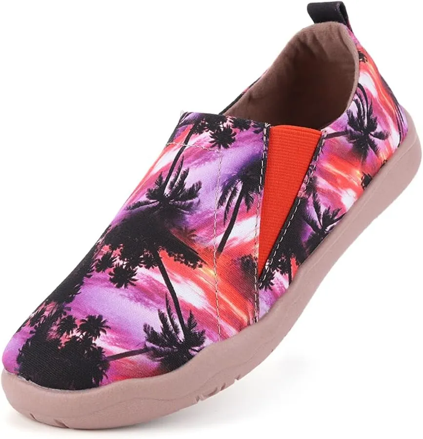 Women's Art Painted Canvas Loafers Slip On Sneaker with Orthopedic Arch Support Lightweight Travel Shoes Comfort Soft Casual Walking Shoes