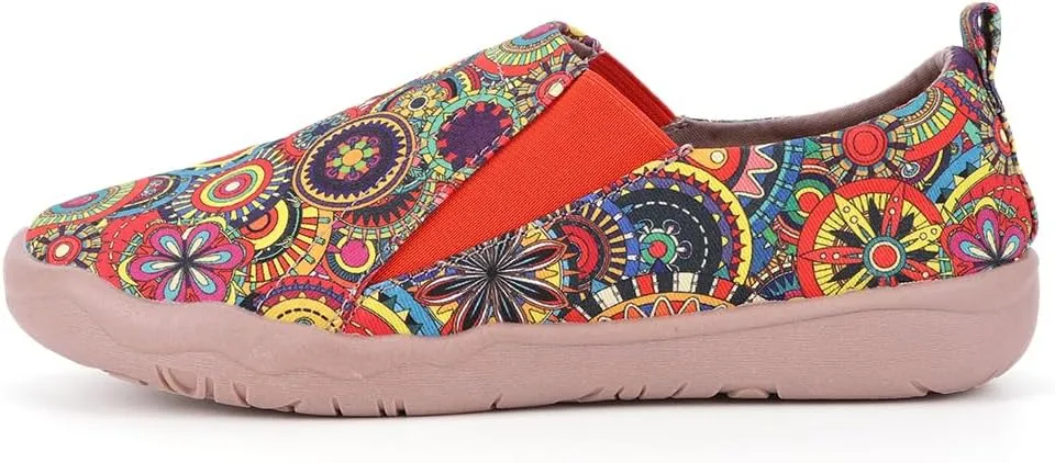 Women's Art Painted Canvas Loafers Slip On Sneaker with Orthopedic Arch Support Lightweight Travel Shoes Comfort Soft Casual Walking Shoes