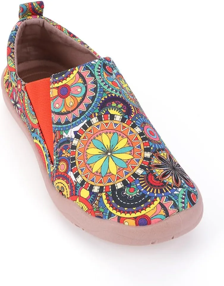 Women's Art Painted Canvas Loafers Slip On Sneaker with Orthopedic Arch Support Lightweight Travel Shoes Comfort Soft Casual Walking Shoes
