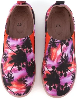Women's Art Painted Canvas Loafers Slip On Sneaker with Orthopedic Arch Support Lightweight Travel Shoes Comfort Soft Casual Walking Shoes