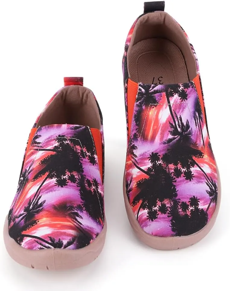 Women's Art Painted Canvas Loafers Slip On Sneaker with Orthopedic Arch Support Lightweight Travel Shoes Comfort Soft Casual Walking Shoes