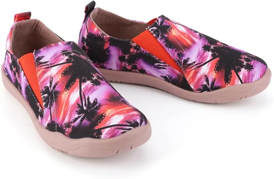 Women's Art Painted Canvas Loafers Slip On Sneaker with Orthopedic Arch Support Lightweight Travel Shoes Comfort Soft Casual Walking Shoes