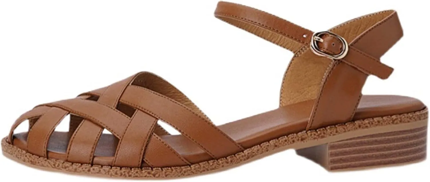 Womens Braided Flat Sandal Cute Woven Strappy Closed Toe Shoes Casual Summer Comfort 2025 New