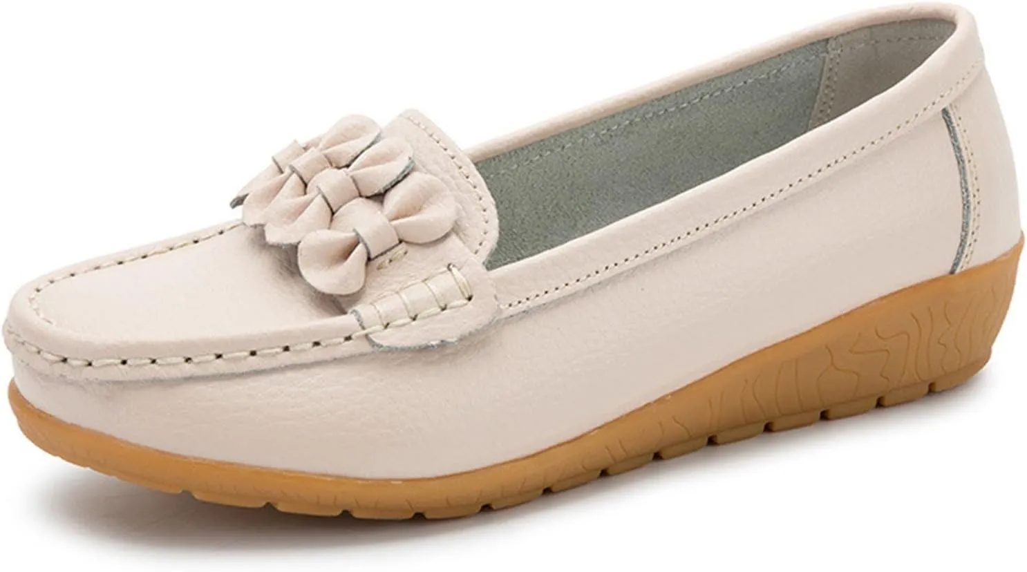 Womens Casual Loafers Comfort Slip on Flat Shoes Lightweight Soft Flats Ladies Dressy Single Shoe for Office Work