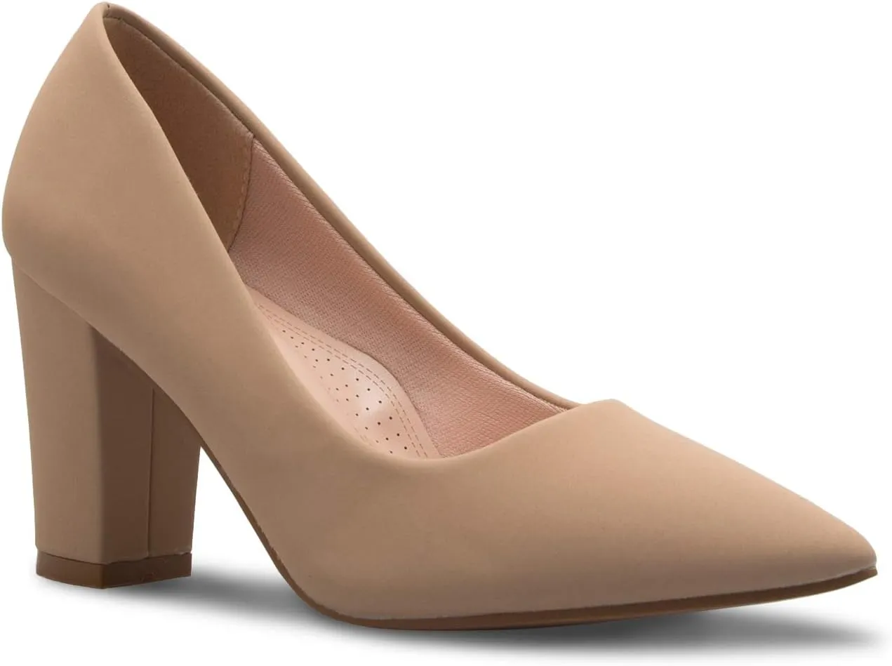 Women's Classic Pointed-Toe Elegant Pumps Low Block Heel - Adorable, Comfortable