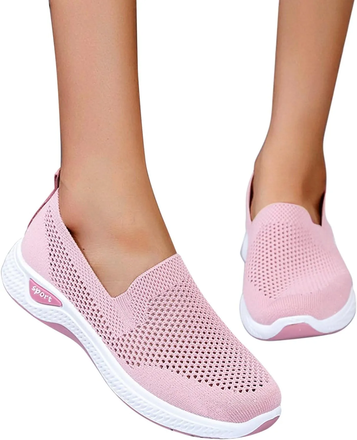 Womens Elastic Slip On Shoes Casual Walking Sneakers Lightweight Canvas Comfortable Flats Non Slip Loafers