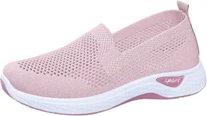 Womens Elastic Slip On Shoes Casual Walking Sneakers Lightweight Canvas Comfortable Flats Non Slip Loafers