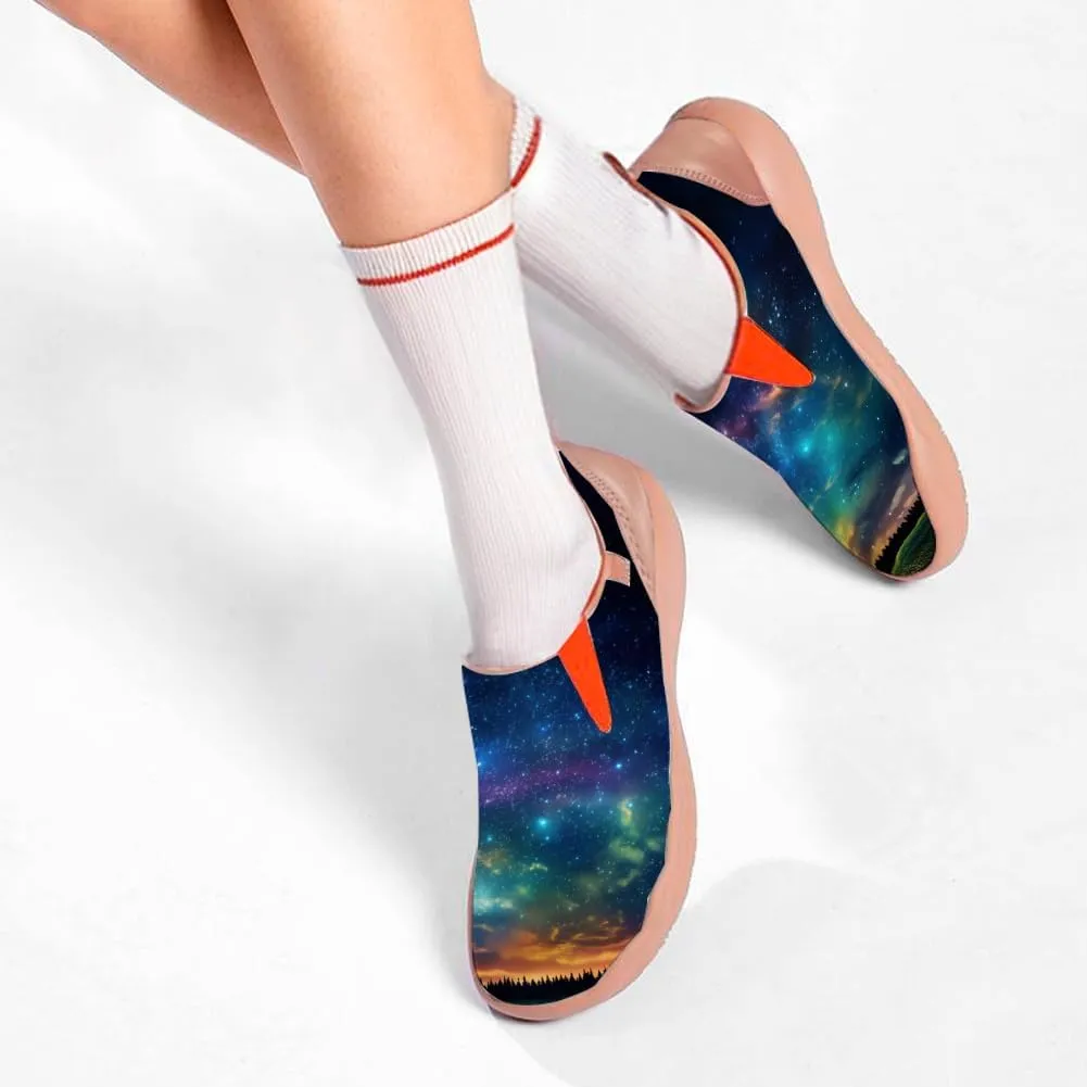 Women's Painted Shoes Outdoor Travel Loafers Comfortable Casual Slip-On Starry Sky Sneakers