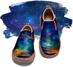 Women's Painted Shoes Outdoor Travel Loafers Comfortable Casual Slip-On Starry Sky Sneakers