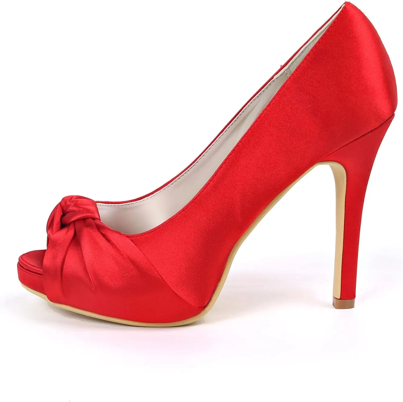 Women's Peep Toe Heeled Sandals Fashion Platform Pumps Stiletto Heel 4.3 Inches Elegant Prom Dress Shoes