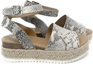 Womens Platform Sandals Open Toe Flatform Sandal Buckle Ankle Strap Flat Sandals Comfortable Low Heel Sandal Solid Color Casual Walking Shoes Dressy Summer Outdoor Shoes