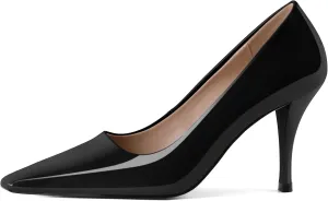 Women's Pumps Closed Toe High Heels Dress Square Toe Pumps Elegant Sexy 3.5 Inch Dressy Shoes