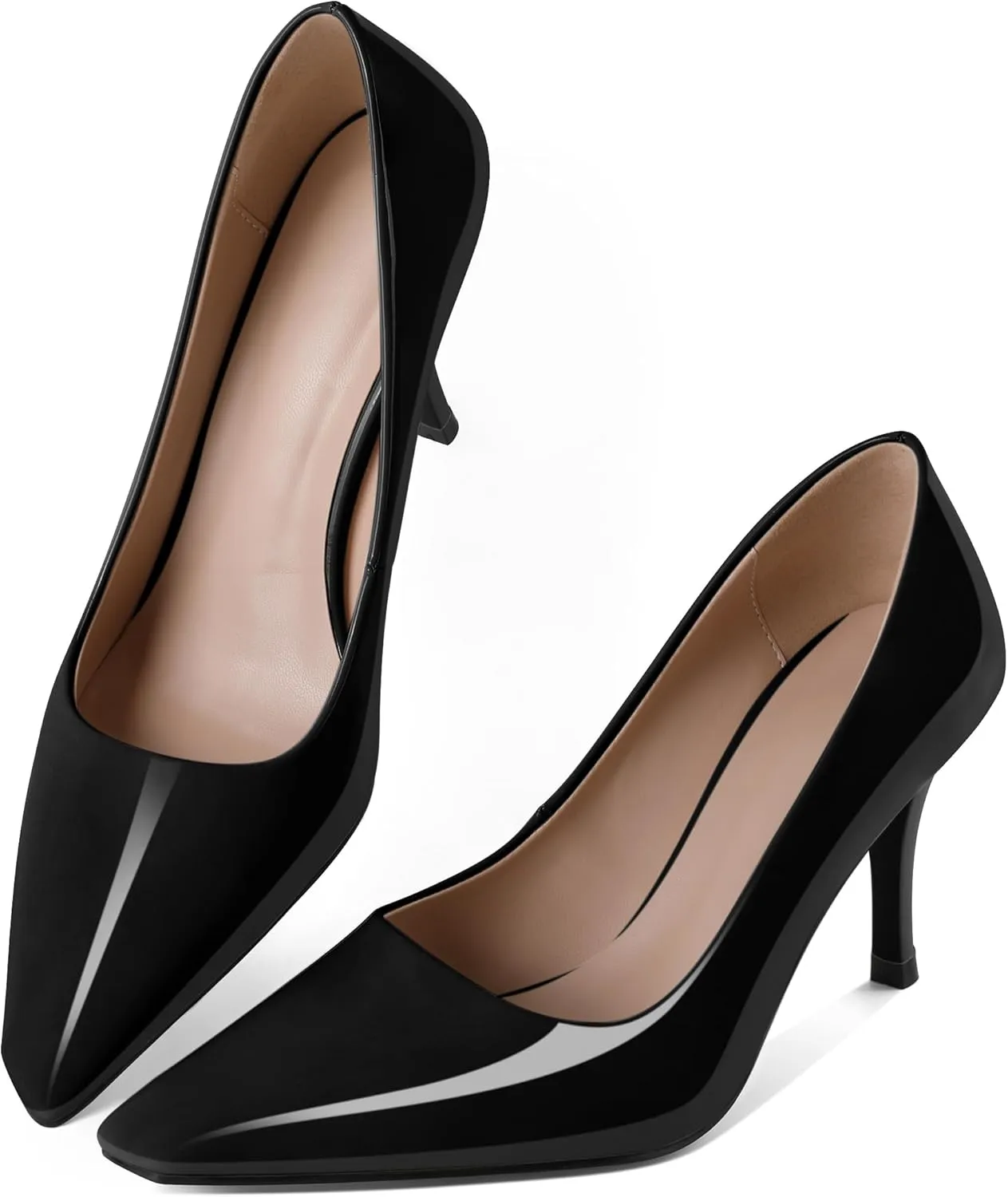 Women's Pumps Closed Toe High Heels Dress Square Toe Pumps Elegant Sexy 3.5 Inch Dressy Shoes