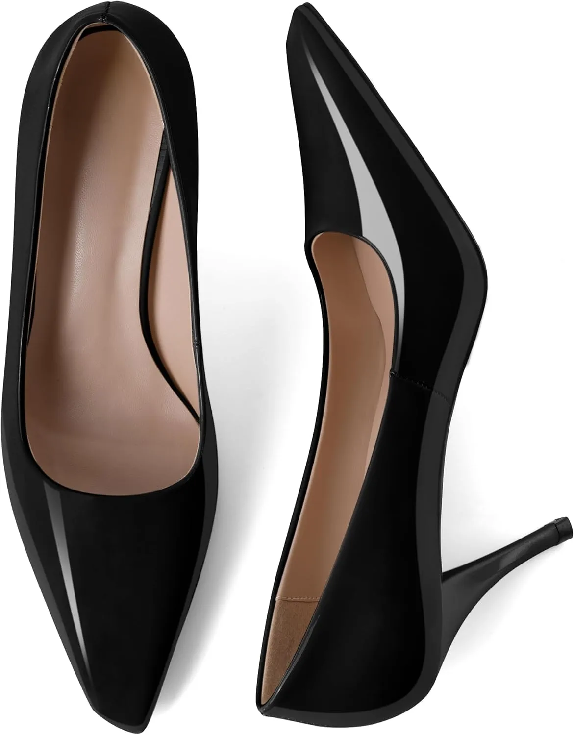 Women's Pumps Closed Toe High Heels Dress Square Toe Pumps Elegant Sexy 3.5 Inch Dressy Shoes