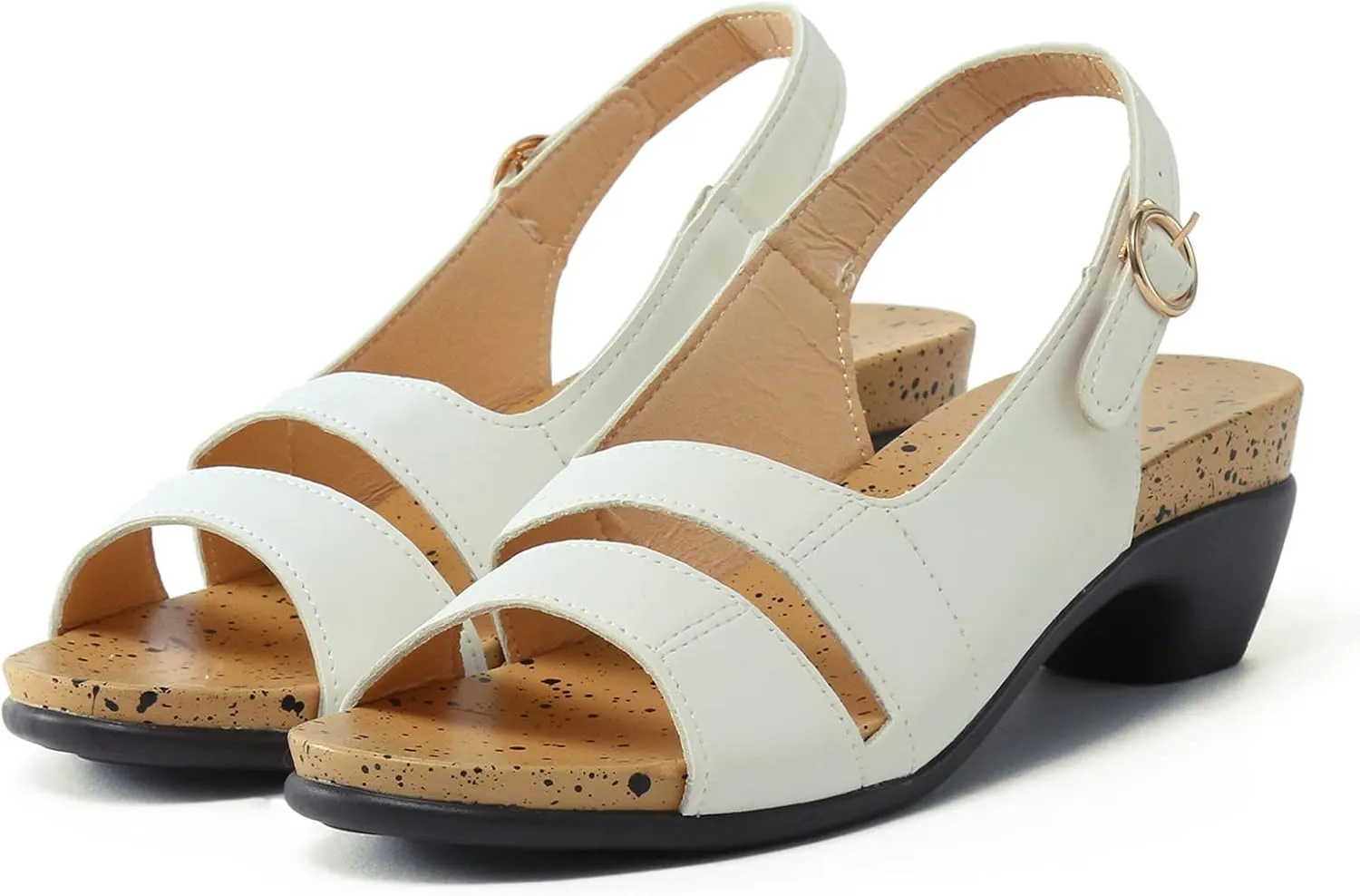 Womens Sexy High Chunky Heels Open Toe Platform Block Slingback Dress Pumps Shoes Glitter Elegant Comfortable Low Pump