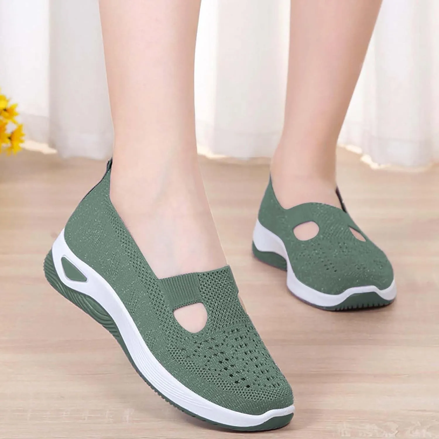 Women's Slip on Sneakers Shoes Woven Orthopedic Walking Shoes Women Lether Women Shoes Casual White Platform Sneakers Brown Tennis Shoe Cross Trainer Shoe