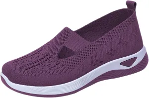 Women's Slip on Sneakers Shoes Woven Orthopedic Walking Shoes Women Lether Women Shoes Casual White Platform Sneakers Brown Tennis Shoe Cross Trainer Shoe