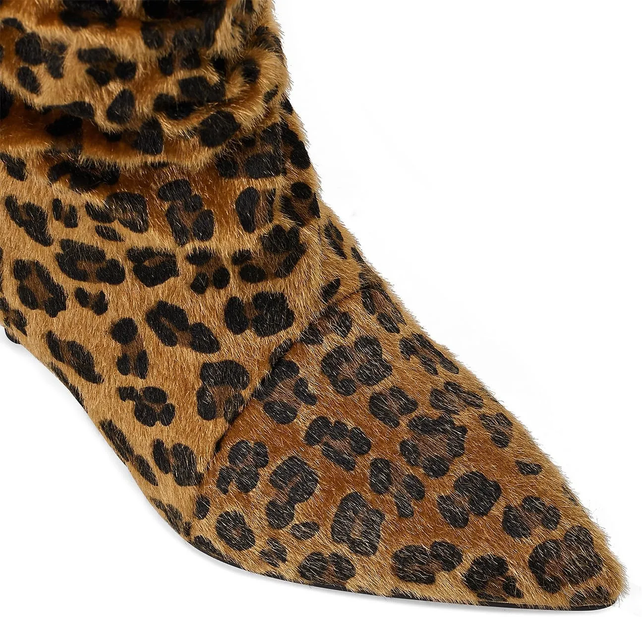 Womens Slouchy Mid Calf Boots for Women Kitten Heel with Pointed Toe Pull On Boots Fall Booties