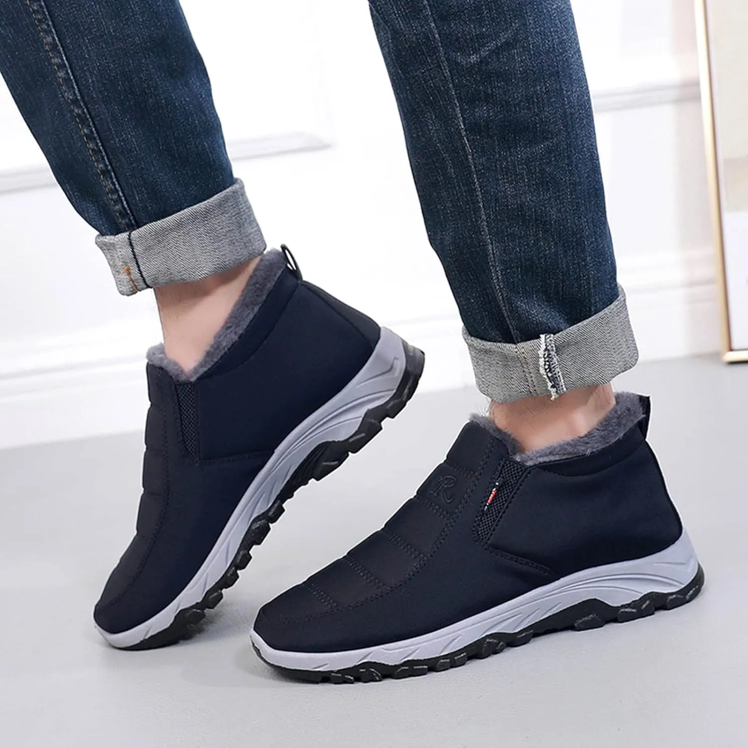 Women's Snow Boots with Heels Snow Shoe Boots for Ladies Winter Snow Zip Up Boots for Women Fur Lined Women's Slip On Boot Winter Orthopedic Shoes for Women Mens Snow Booties
