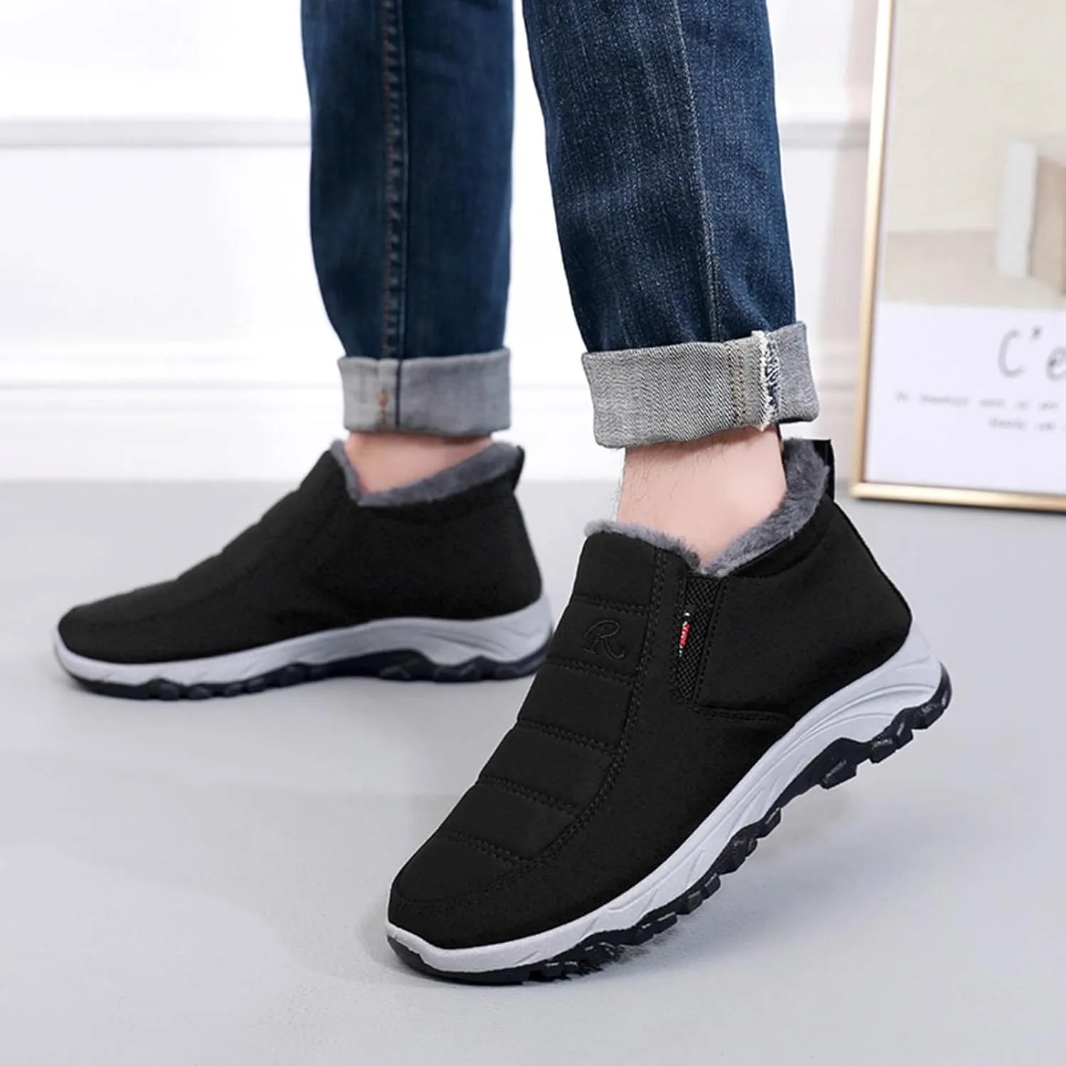 Women's Snow Boots with Heels Snow Shoe Boots for Ladies Winter Snow Zip Up Boots for Women Fur Lined Women's Slip On Boot Winter Orthopedic Shoes for Women Mens Snow Booties