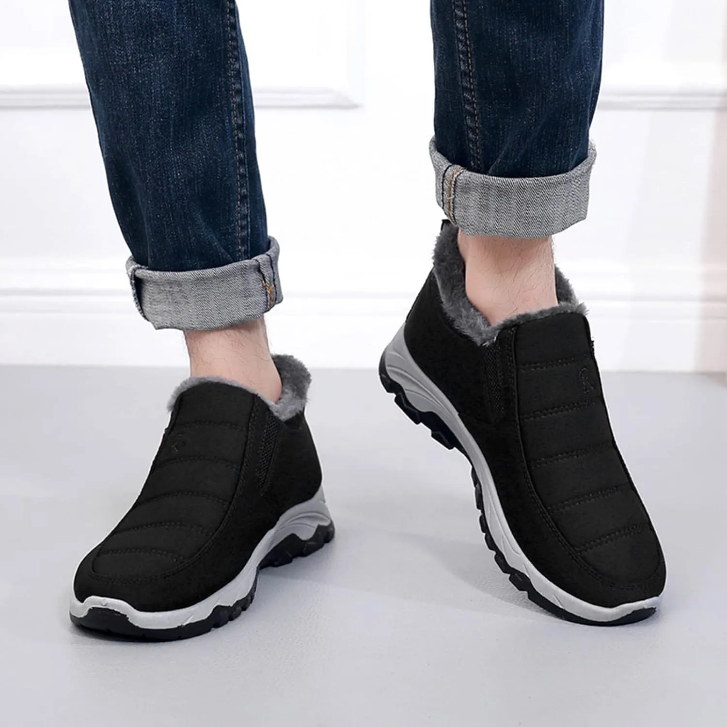 Women's Snow Boots with Heels Snow Shoe Boots for Ladies Winter Snow Zip Up Boots for Women Fur Lined Women's Slip On Boot Winter Orthopedic Shoes for Women Mens Snow Booties