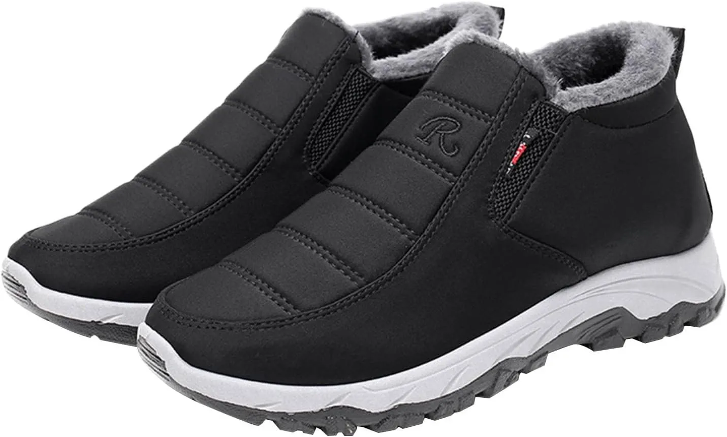 Women's Snow Boots with Heels Snow Shoe Boots for Ladies Winter Snow Zip Up Boots for Women Fur Lined Women's Slip On Boot Winter Orthopedic Shoes for Women Mens Snow Booties
