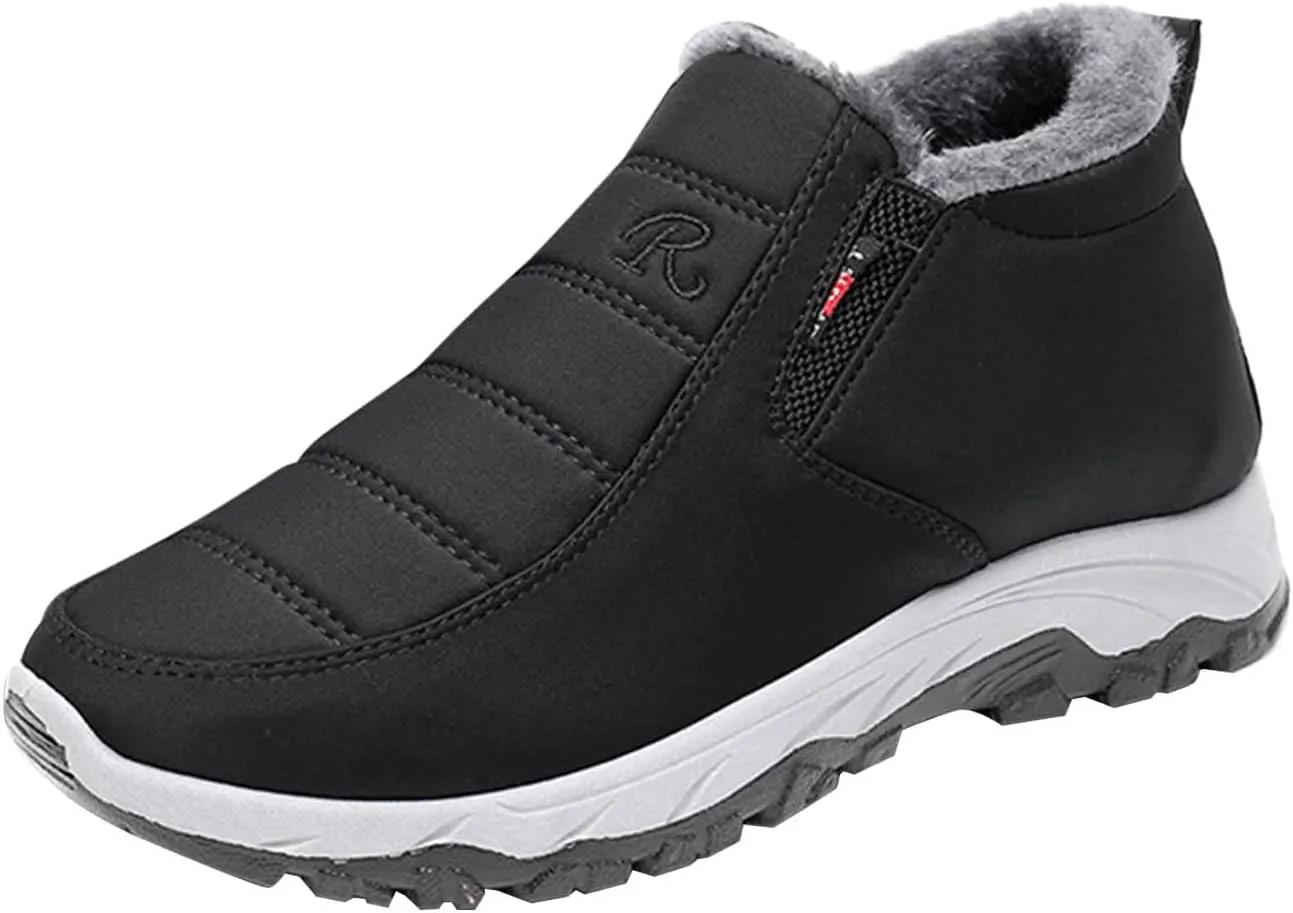Women's Snow Boots with Heels Snow Shoe Boots for Ladies Winter Snow Zip Up Boots for Women Fur Lined Women's Slip On Boot Winter Orthopedic Shoes for Women Mens Snow Booties
