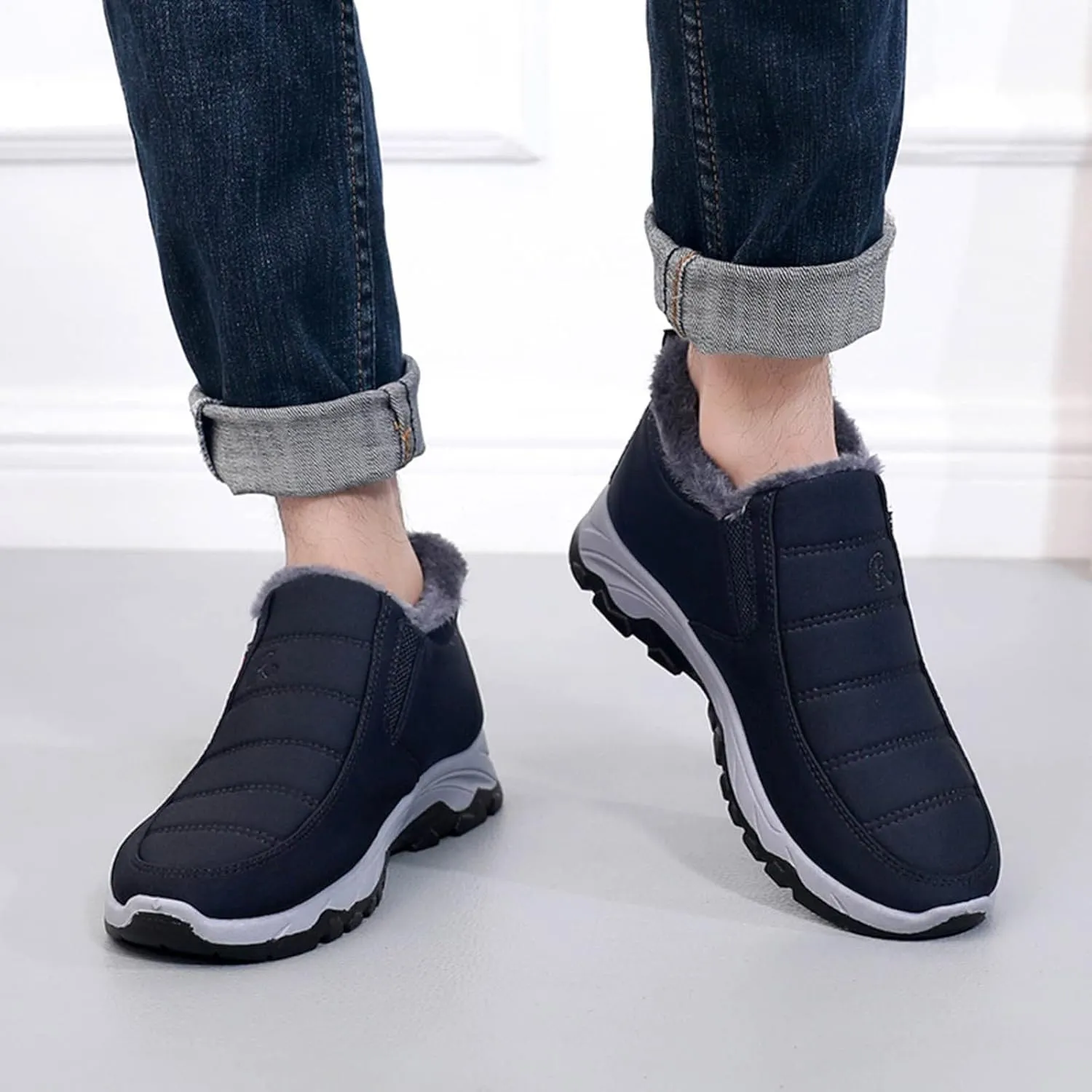 Women's Snow Boots with Heels Snow Shoe Boots for Ladies Winter Snow Zip Up Boots for Women Fur Lined Women's Slip On Boot Winter Orthopedic Shoes for Women Mens Snow Booties