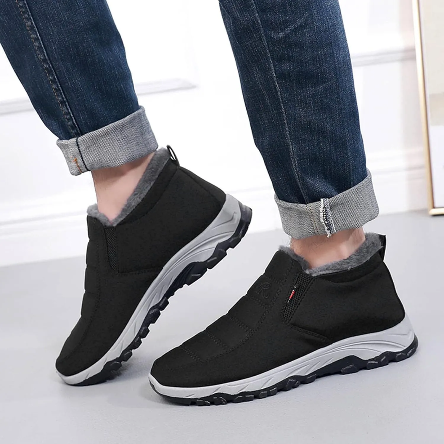 Women's Snow Boots with Heels Snow Shoe Boots for Ladies Winter Snow Zip Up Boots for Women Fur Lined Women's Slip On Boot Winter Orthopedic Shoes for Women Mens Snow Booties