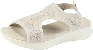 Women's Walking Sandals Soft Low Wedge Comfort Flat Sandal 2025 Casual Open Toe Slip On Strappy Lightweight Summer Shoes