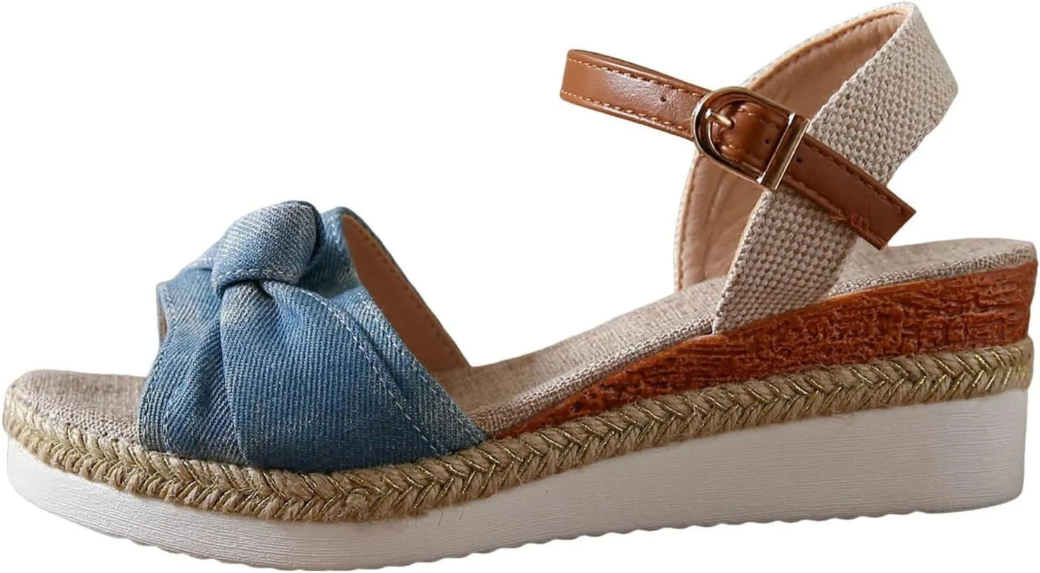 Womens Wedge Sandals Comfortable Summer Platform Casual Dress Women Sandal Espadrille Dressy Wedge Sandals