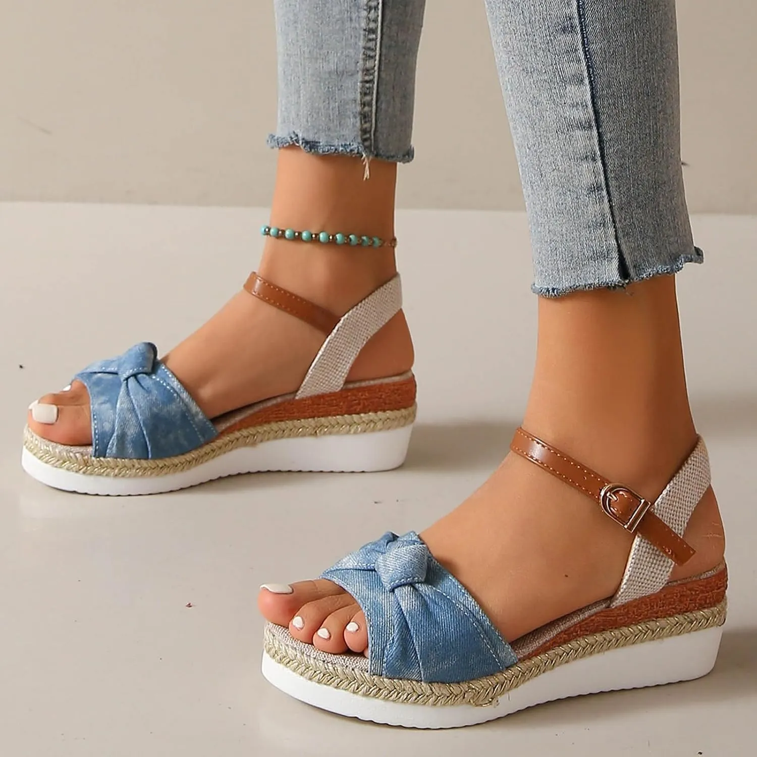Womens Wedge Sandals Comfortable Summer Platform Casual Dress Women Sandal Espadrille Dressy Wedge Sandals